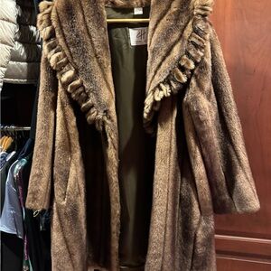 Chic Brown Fake Fur Coat for Women